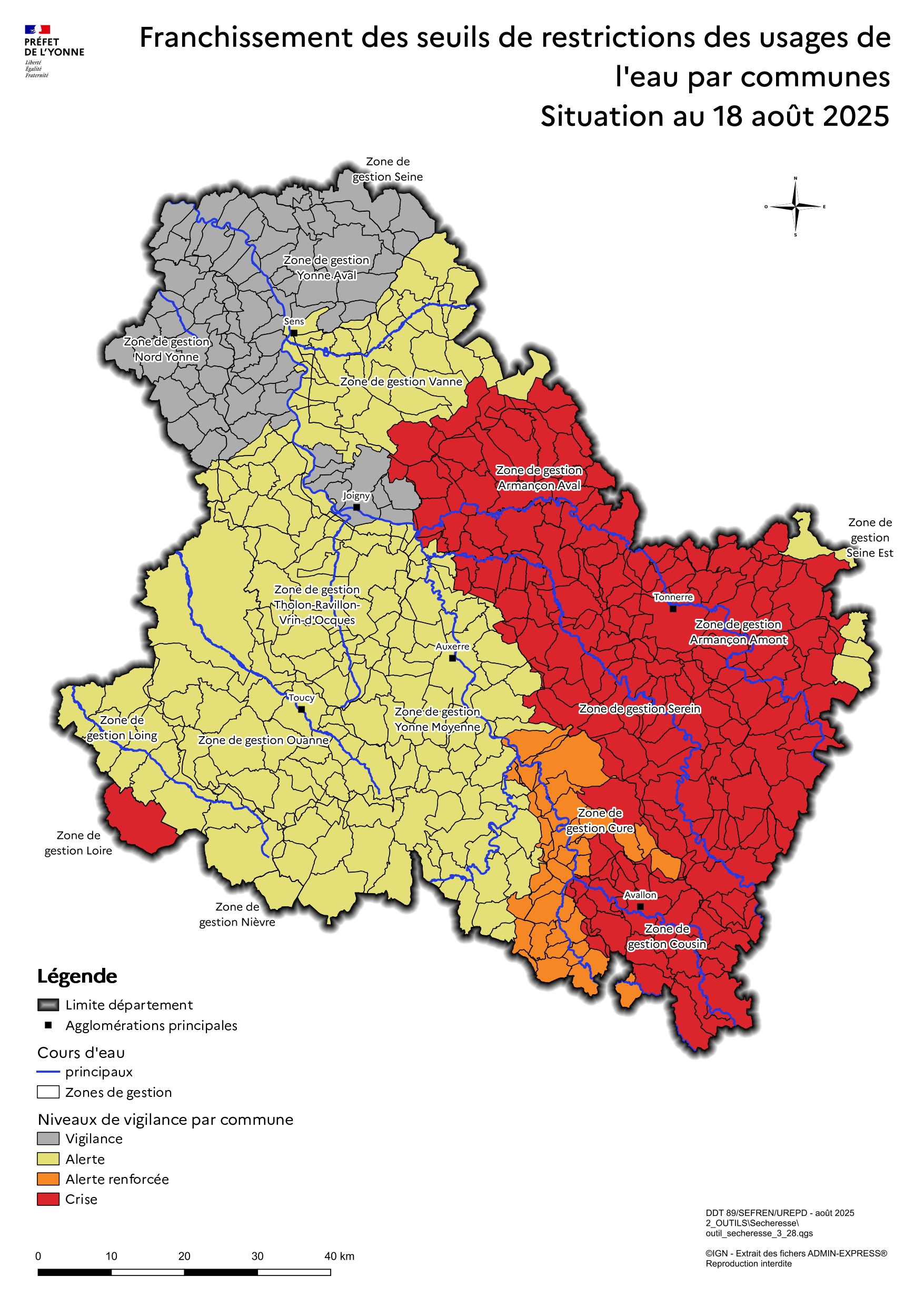 Le Serein et l'Armançon en crise